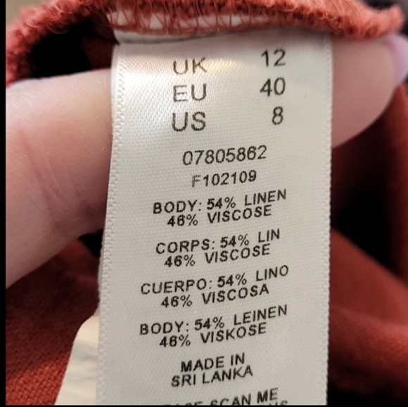 Asos Rust High-Waisted Paper Bag With Cuff Summer Comfort Size 8 - Picture 8 of 11